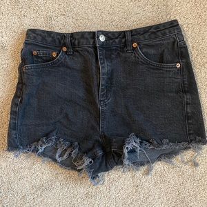 Topshop Mom Jean Cutoff Cut Off Shorts Black SZ 8